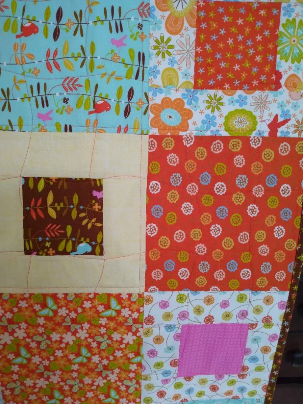 🤎🧡💙BN PATCHWORK SQUARES HANDMADE QUILT UNIQUE GIFT